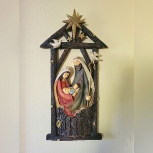 ❤️🩷❤️Vintage resin Napco Navity scene wall hanging display rustic